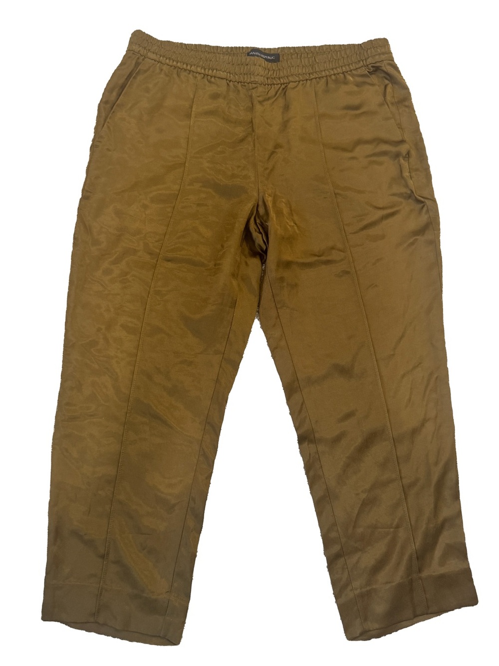 Banana Republic NWT Olive Green/Bronze Satin Feel Ankle Pants | Medium Petite